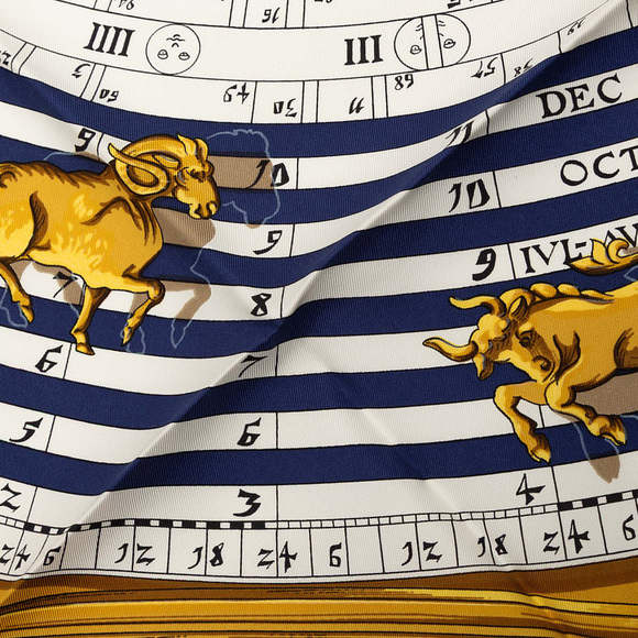Pre-Loved Hermes Astrologie Dies et Hore Silk Scarf - Picture 5 of 7